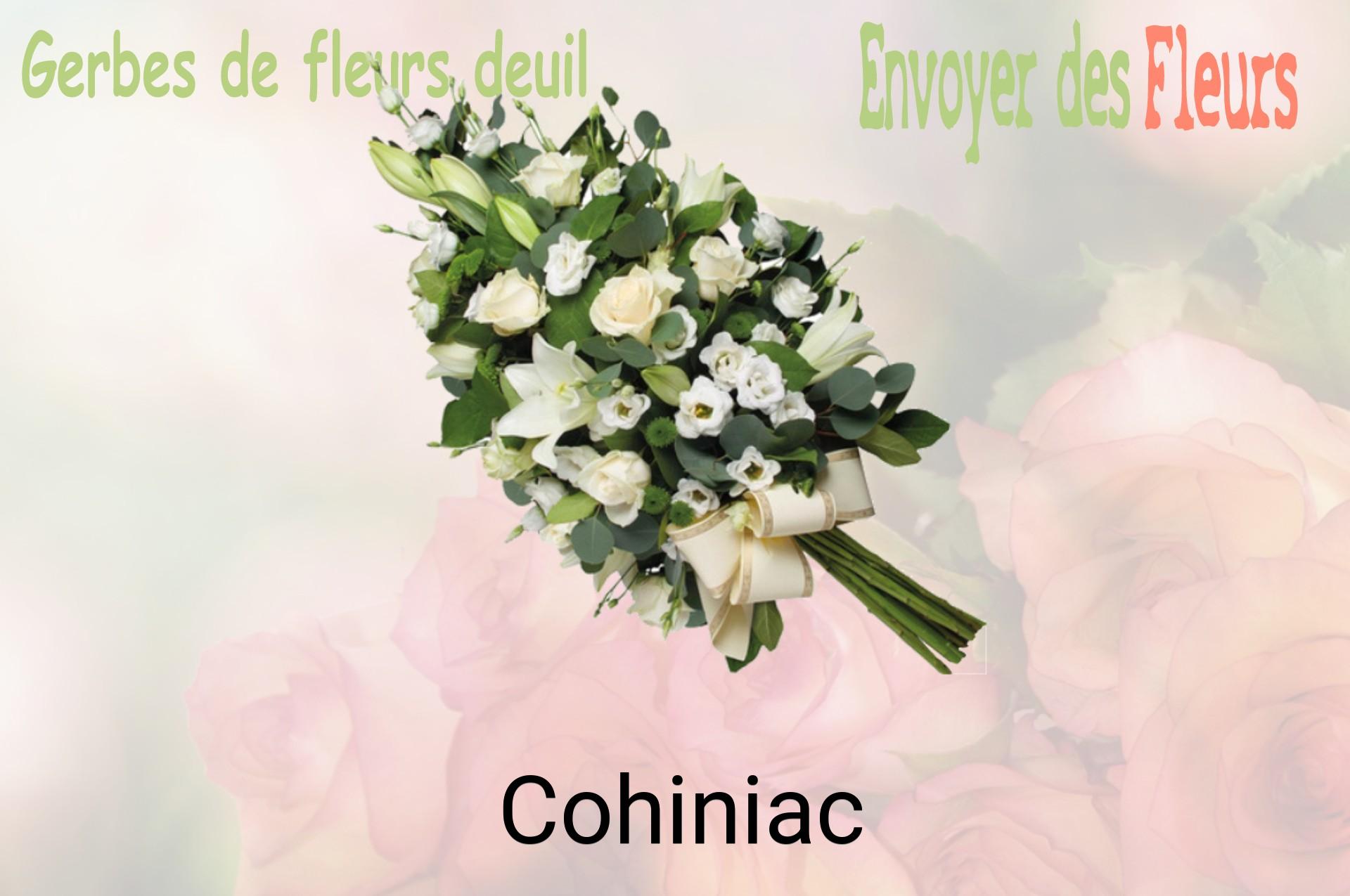 Gerbe de fleurs de deuil livrée à Cohiniac